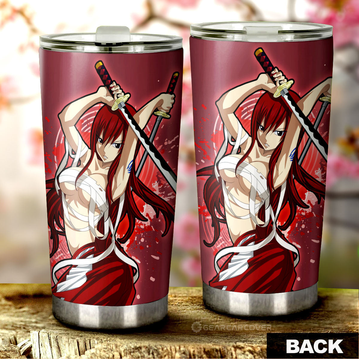 Sexy Girl Erza Scarlet Tumbler Cup Custom - Gearcarcover - 3