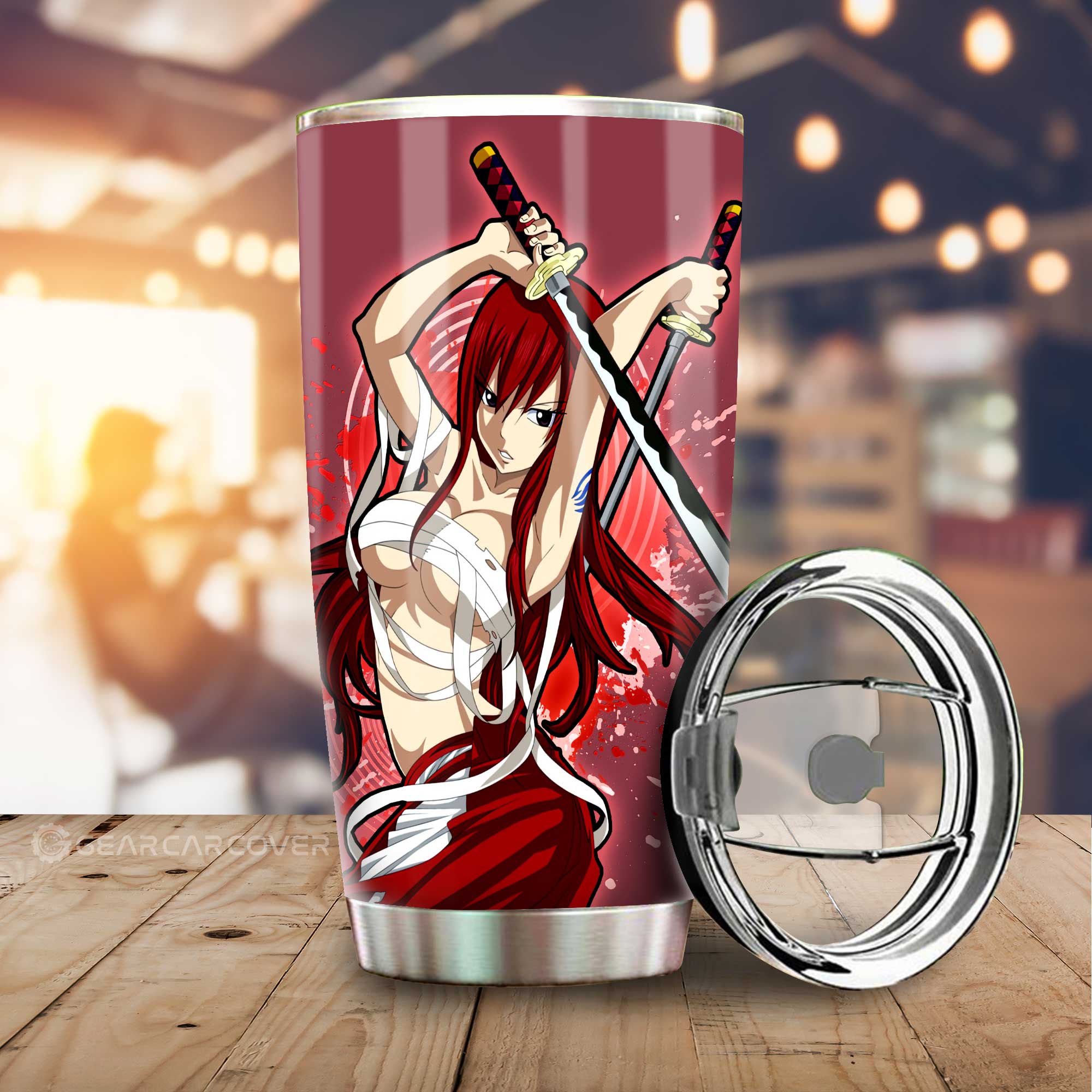 Sexy Girl Erza Scarlet Tumbler Cup Custom - Gearcarcover - 1