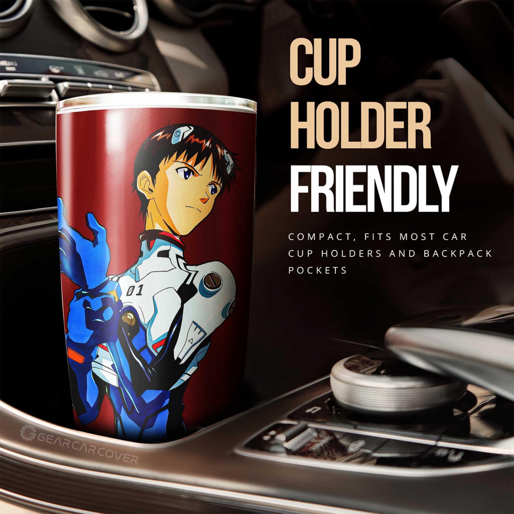 Shinji Ikari Tumbler Cup Custom NGE Car Accessories - Gearcarcover - 2