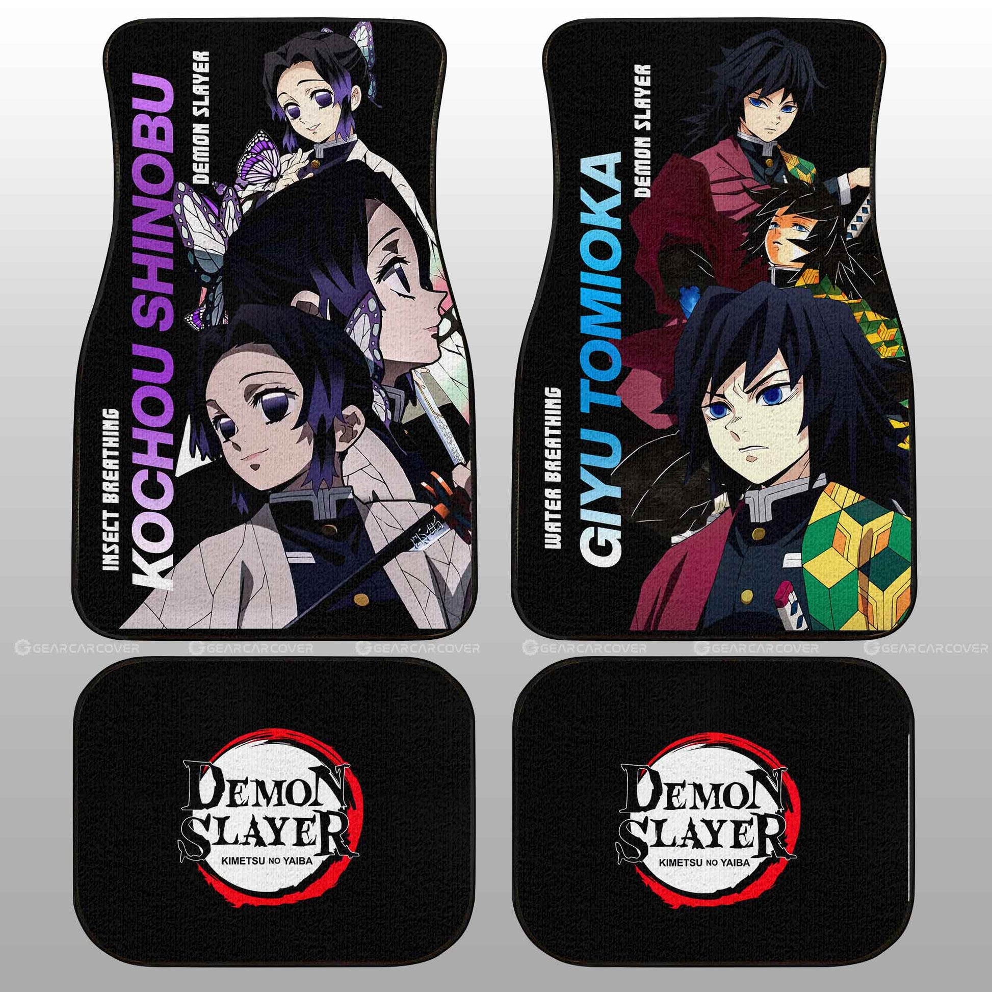 Shinobu And Giyuu Car Floor Mats Custom - Gearcarcover - 1