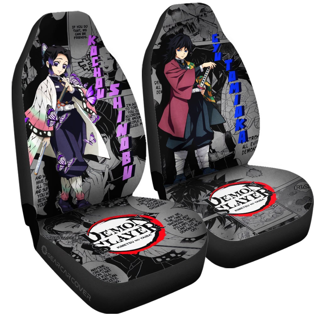 Shinobu And Giyuu Car Seat Covers Custom Mix Mangas - Gearcarcover - 3