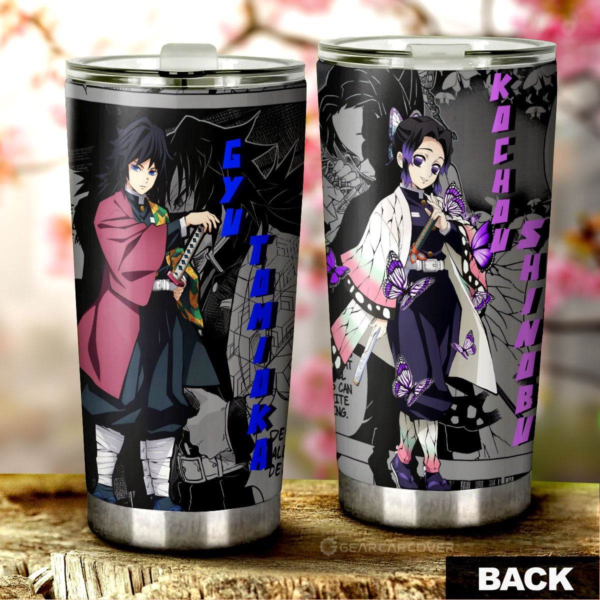Shinobu And Giyuu Tumbler Cup Custom Mix Mangas - Gearcarcover - 1