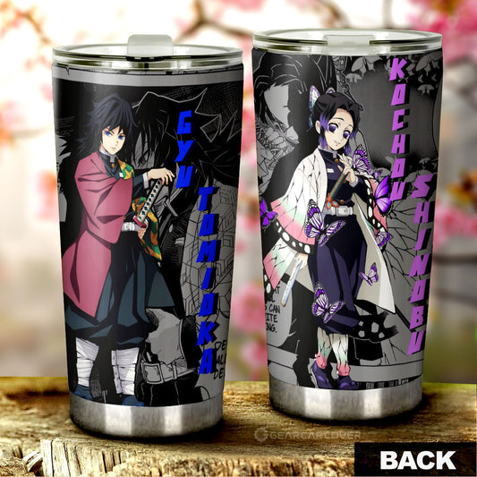 Shinobu And Giyuu Tumbler Cup Custom Mix Mangas - Gearcarcover - 1