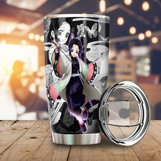 Shinobu Kochou Tumbler Cup Custom Demon Slayer Anime Car Accessories - Gearcarcover - 1