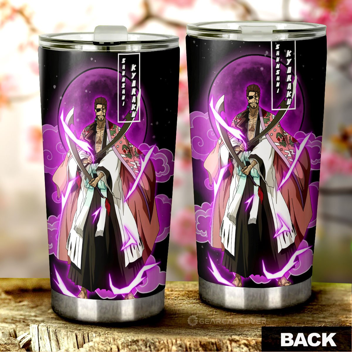 Shunsui Kyoraku Tumbler Cup Custom Bleach Car Interior Accessories - Gearcarcover - 3