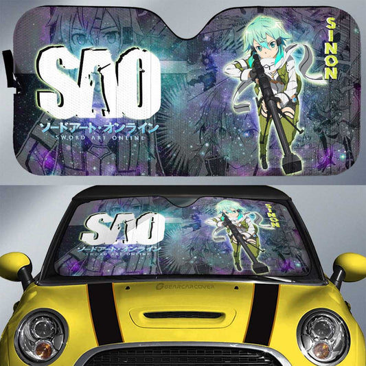 Sinon Car Sunshade Custom Sword Art Online Anime Manga Galaxy Style - Gearcarcover - 1