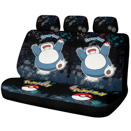 Snorlax Car Back Seat Covers Custom Tie Dye Style Anime Car Accessories - Gearcarcover - 1