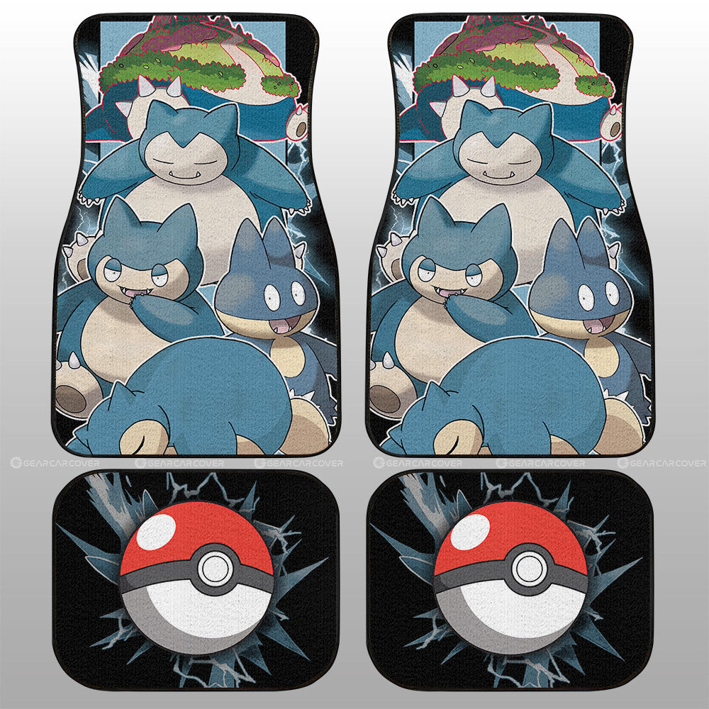 Snorlax Car Floor Mats Custom Car Accessories For Fans - Gearcarcover - 1