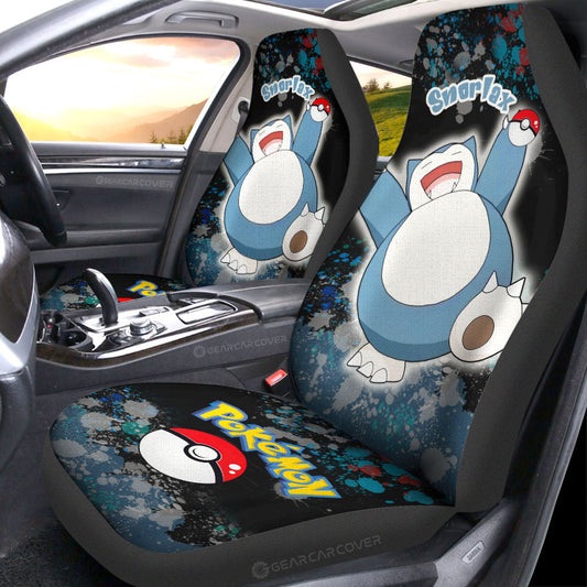 Snorlax Car Seat Covers Custom Tie Dye Style Anime Car Accessories - Gearcarcover - 2
