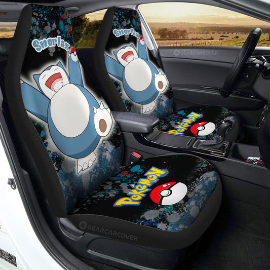 Snorlax Car Seat Covers Custom Tie Dye Style Anime Car Accessories - Gearcarcover - 1