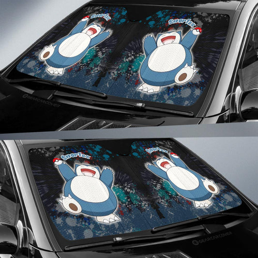 Snorlax Car Sunshade Custom Tie Dye Style Anime Car Accessories - Gearcarcover - 2