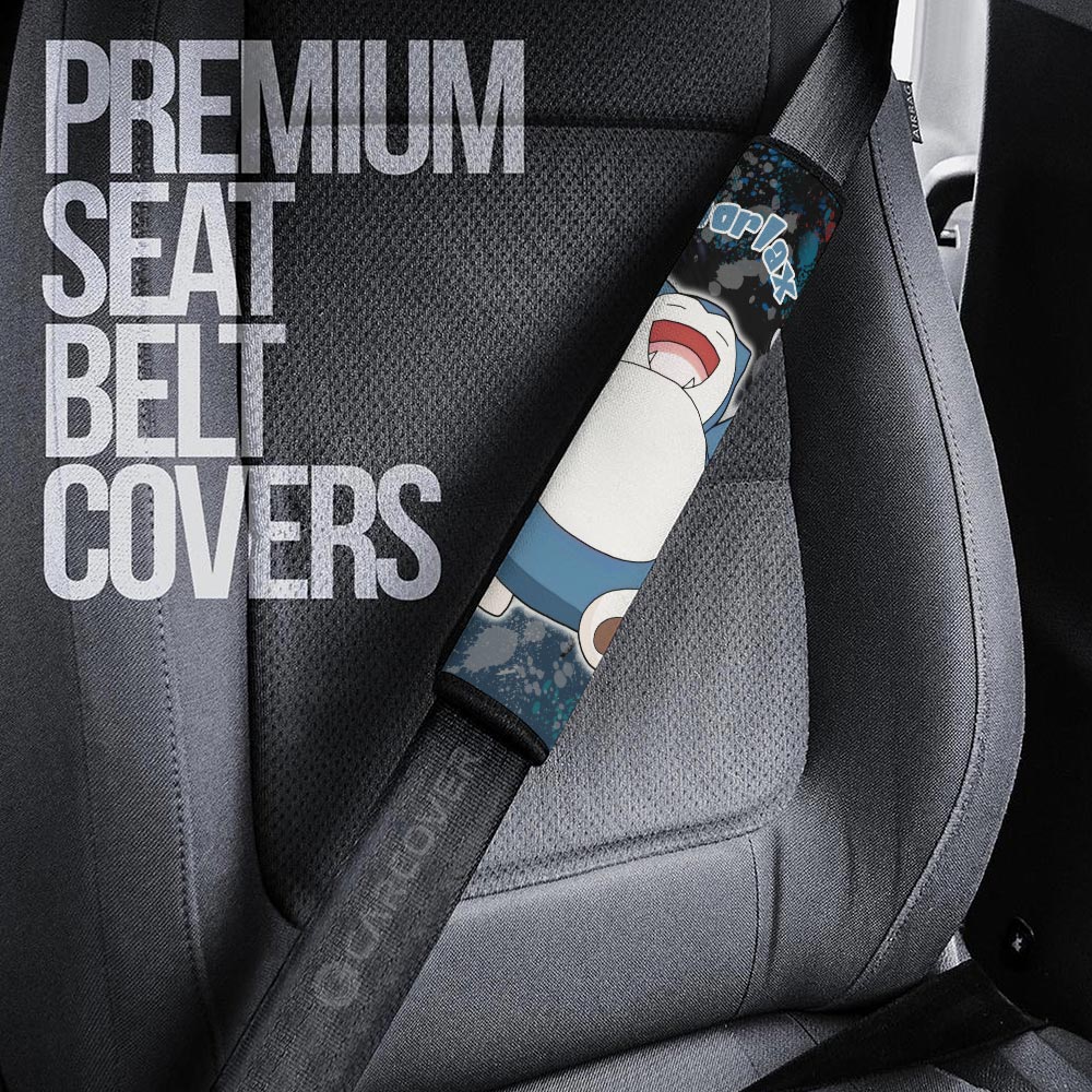 Snorlax Seat Belt Covers Custom Tie Dye Style Anime Car Accessories - Gearcarcover - 2