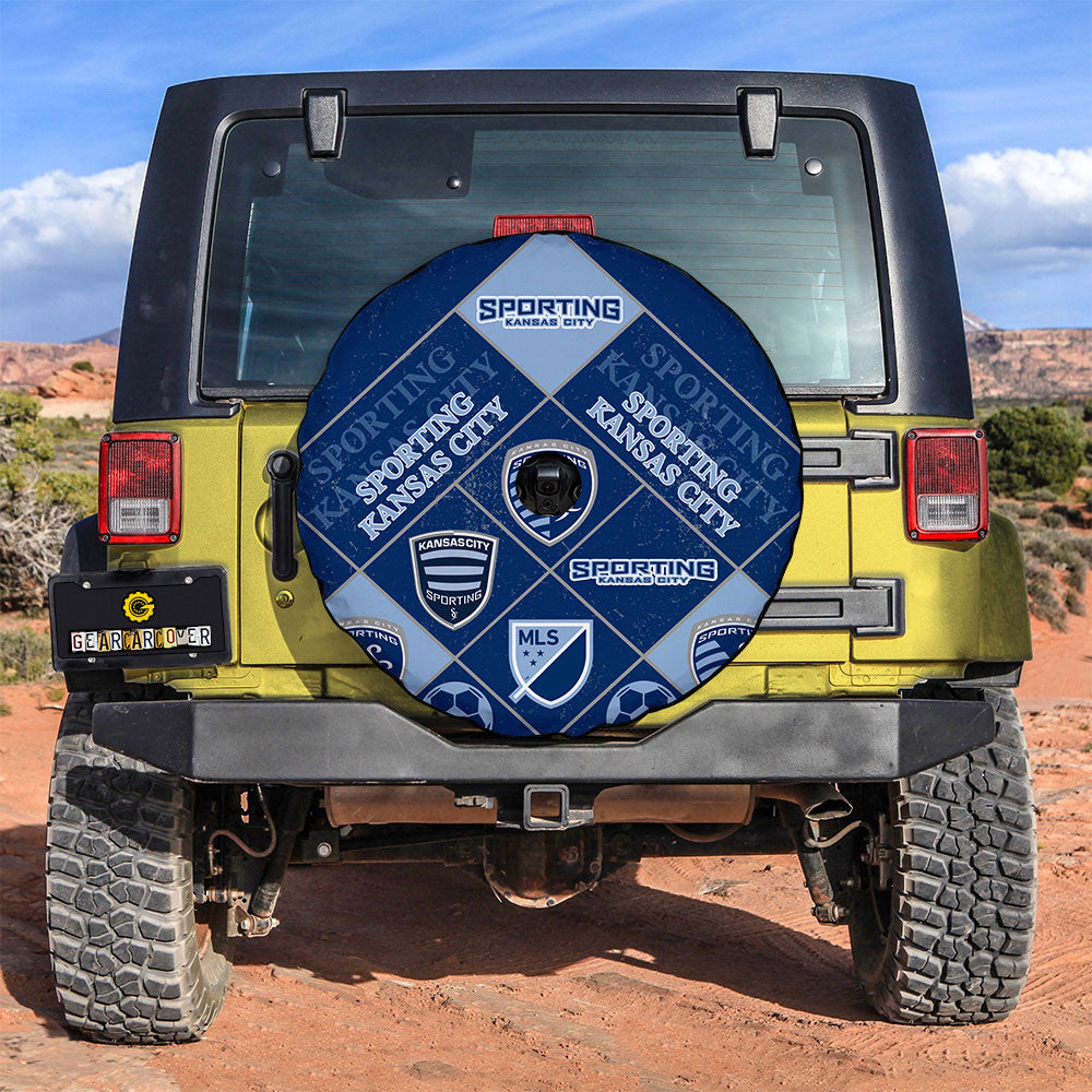 Sporting Kansas City Spare Tire Covers Camera Hole Sporty Team Collection - Gearcarcover - 3