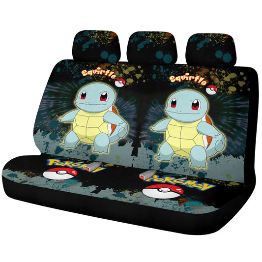 Squirtle Car Back Seat Covers Custom Tie Dye Style Anime Car Accessories - Gearcarcover - 1
