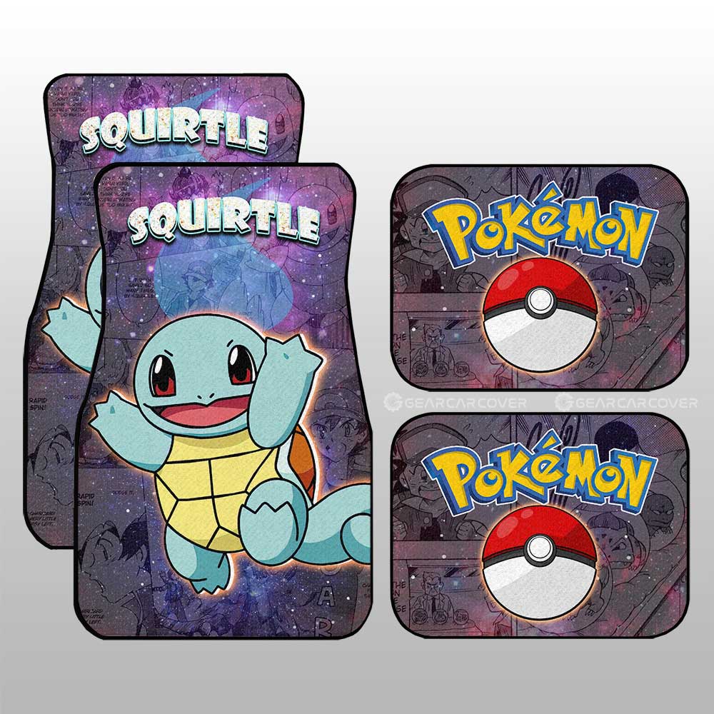 Squirtle Car Floor Mats Custom Anime Galaxy Manga Style - Gearcarcover - 1