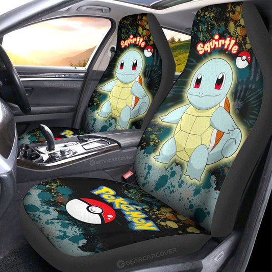 Squirtle Car Seat Covers Custom Tie Dye Style Anime Car Accessories - Gearcarcover - 2