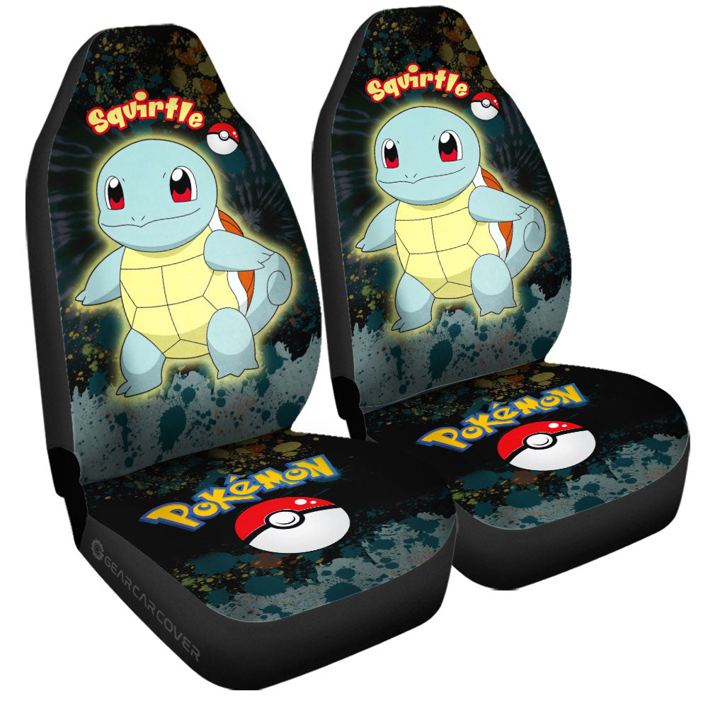 Squirtle Car Seat Covers Custom Tie Dye Style Anime Car Accessories - Gearcarcover - 3