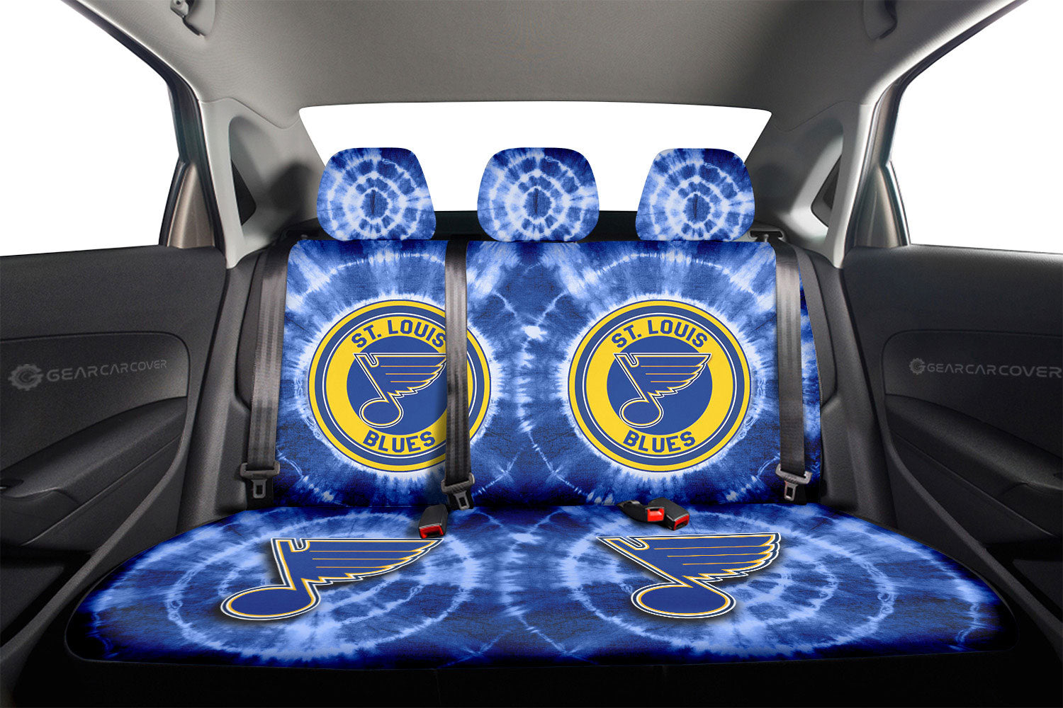 St Louis Blues Car Back Seat Covers Custom Tie Dye Car Accessories - Gearcarcover - 2
