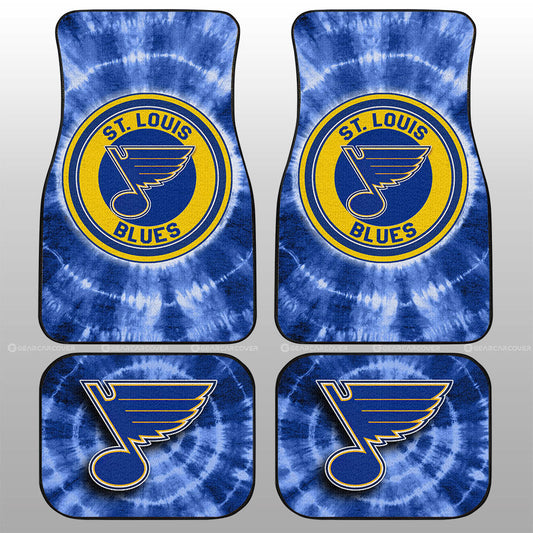 St Louis Blues Car Floor Mats Custom Tie Dye Car Accessories - Gearcarcover - 1