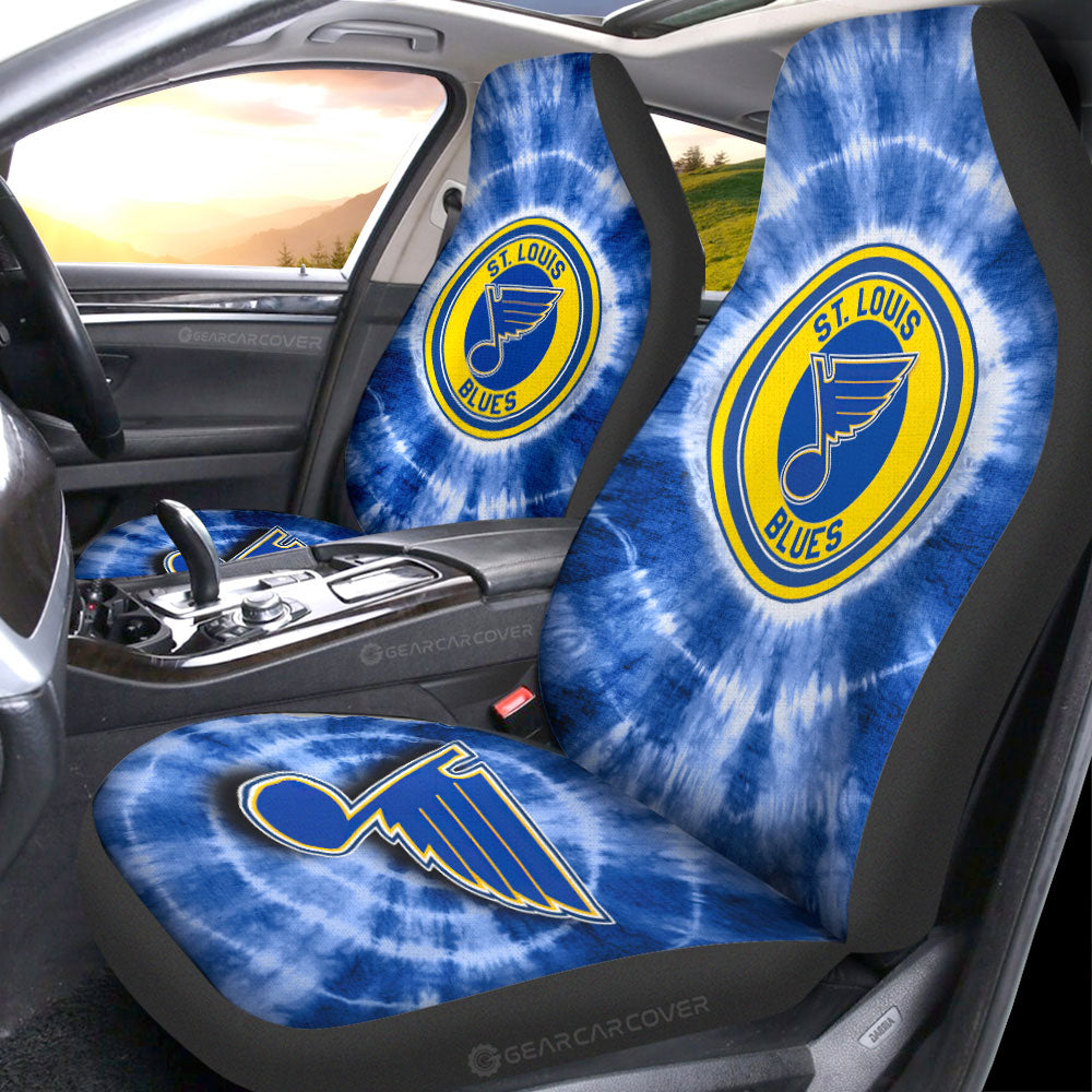 St Louis Blues Car Seat Covers Custom Tie Dye Car Accessories - Gearcarcover - 1