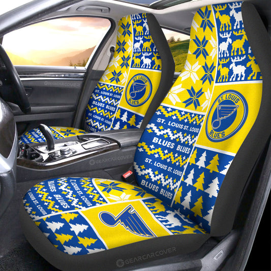 St Louis Blues Car Seat Covers Custom Ugly Style Car Accessories - Gearcarcover - 1