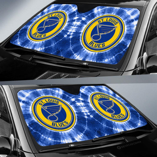 St Louis Blues Car Sunshade Custom Tie Dye Car Accessories - Gearcarcover - 2