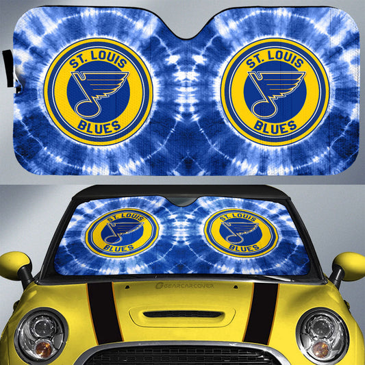 St Louis Blues Car Sunshade Custom Tie Dye Car Accessories - Gearcarcover - 1