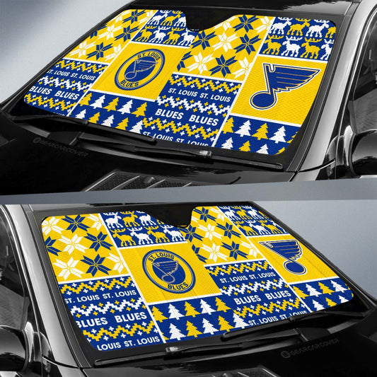 St Louis Blues Car Sunshade Custom Ugly Style Car Accessories - Gearcarcover - 2