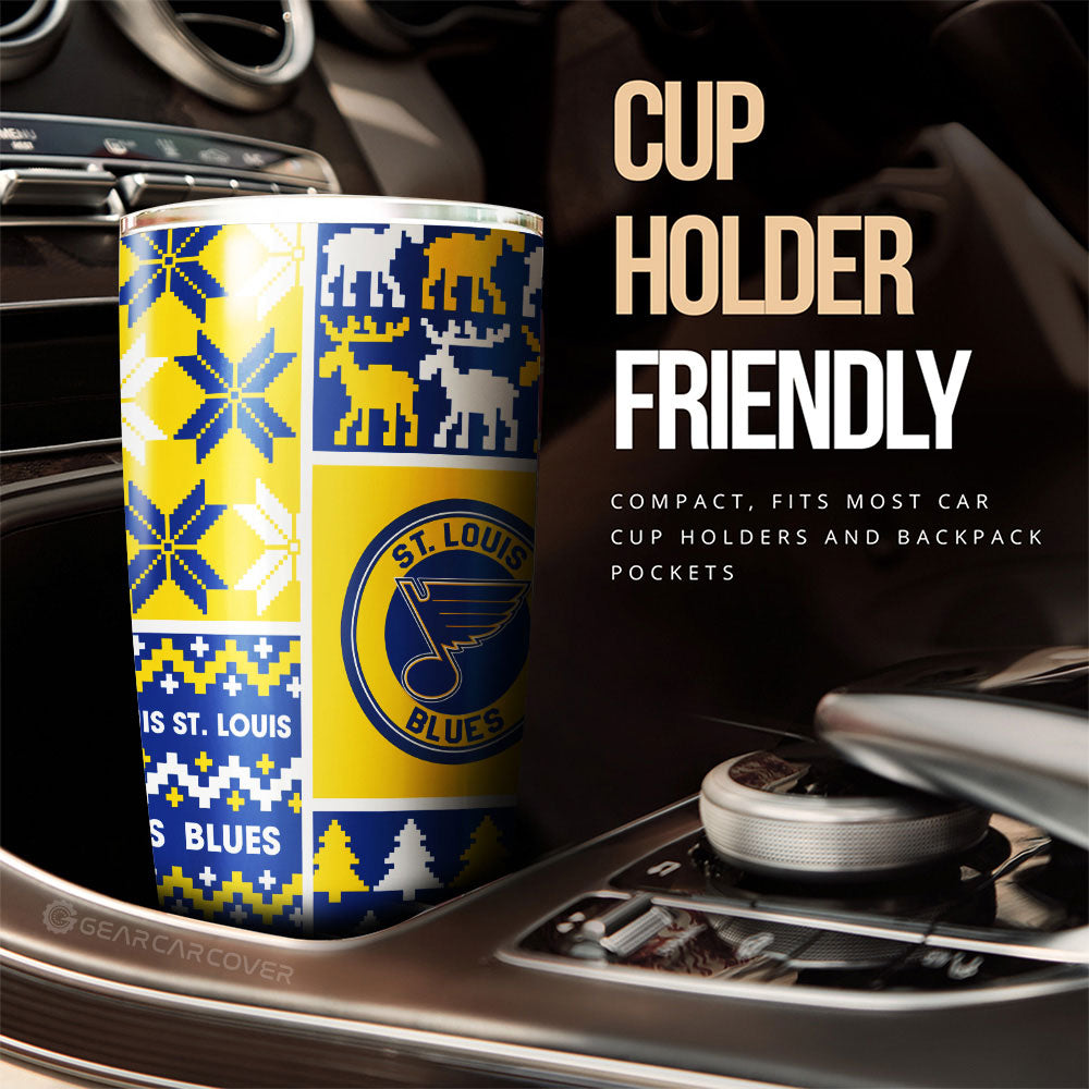St Louis Blues Tumbler Cup Custom Ugly Style Car Accessories - Gearcarcover - 3