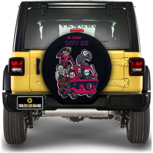St Louis City SC Spare Tire Covers Horror Characters Car Accessories - Gearcarcover - 1