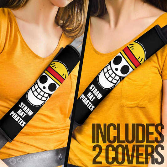 Straw Hat Pirates Flag Seat Belt Covers Custom Car Accessories - Gearcarcover - 2
