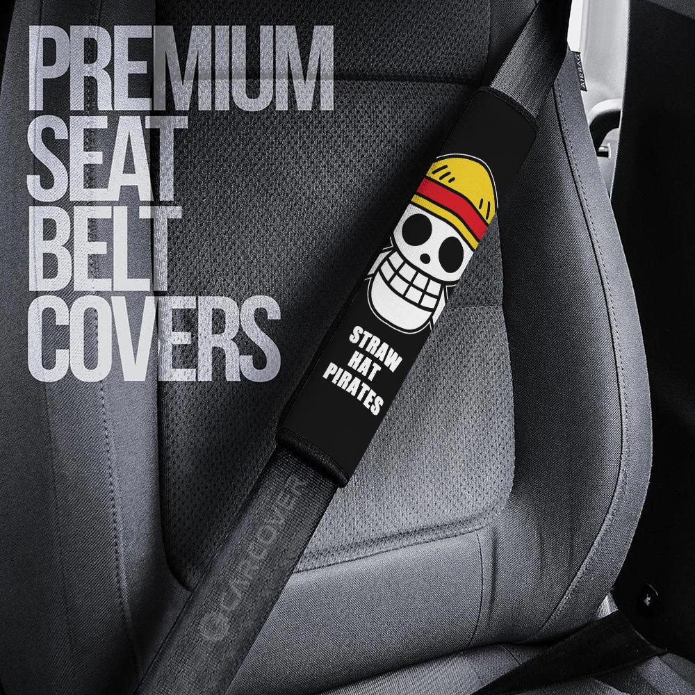 Straw Hat Pirates Flag Seat Belt Covers Custom Car Accessories - Gearcarcover - 3