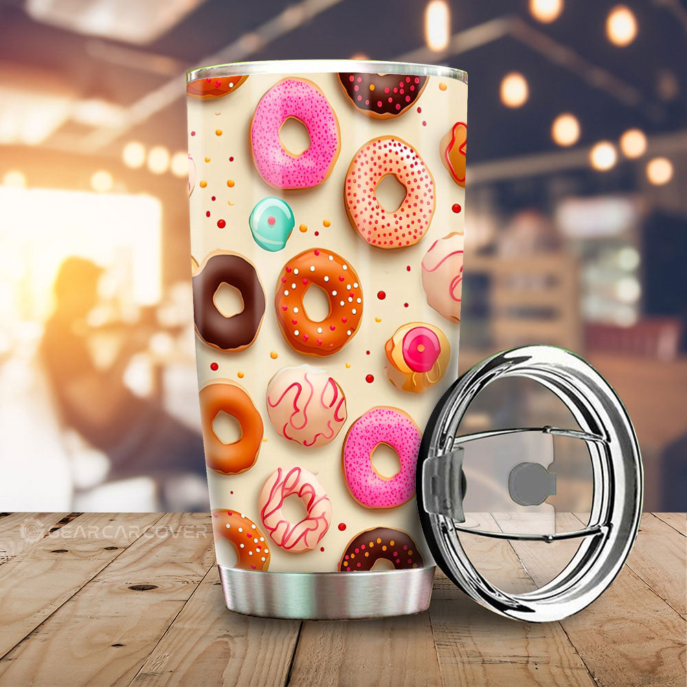 Summer Donuts Tumbler Cup Custom Girly Pattern Car Accessories - Gearcarcover - 1