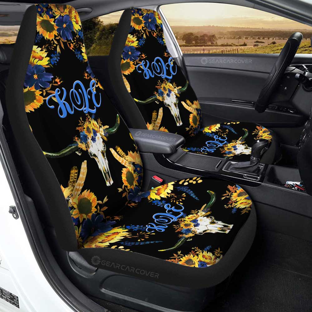 Sunflower Car Seat Covers Custom Personalized Name Car Accessories - Gearcarcover - 3