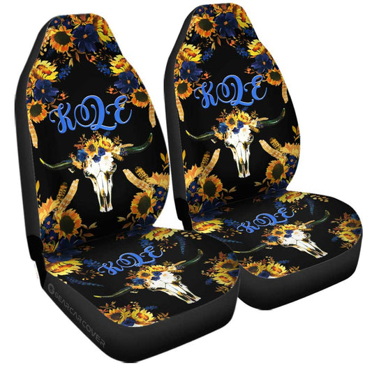 Sunflower Car Seat Covers Custom Personalized Name Car Accessories - Gearcarcover - 1