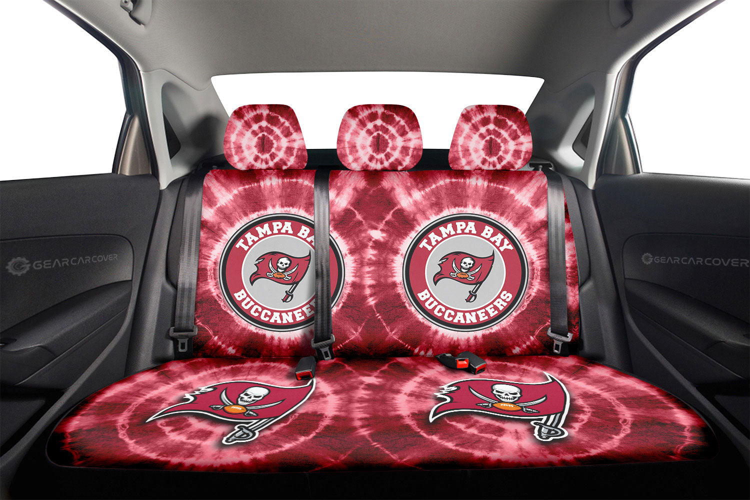 Tampa Bay Buccaneers Car Back Seat Covers Custom Tie Dye Car Accessories - Gearcarcover - 2