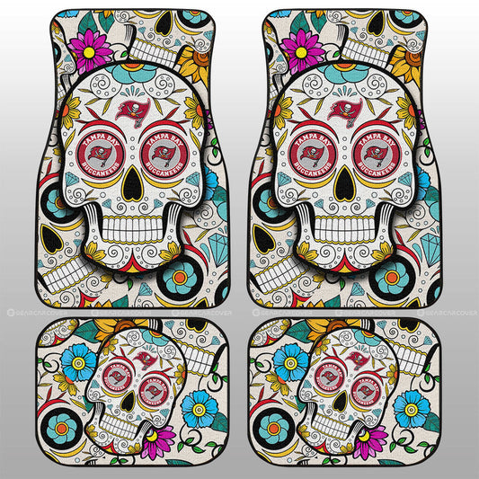Tampa Bay Buccaneers Car Floor Mats Custom Sugar Skull Car Accessories - Gearcarcover - 1
