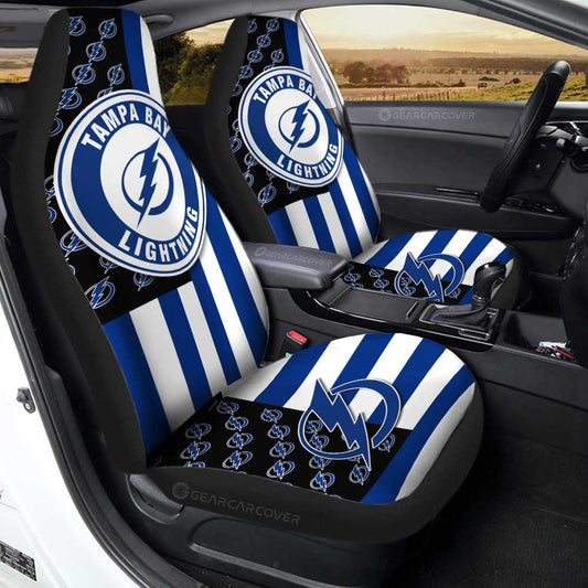 Tampa Bay Lightning Car Seat Covers Custom US Flag Style - Gearcarcover - 1
