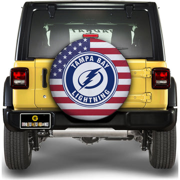 Tampa Bay Lightning Spare Tire Covers Custom US Flag Style - Gearcarcover - 1