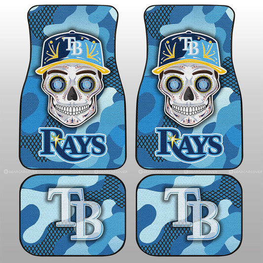 Tampa Bay Rays Car Floor Mats Skull Theme Collection - Gearcarcover - 1