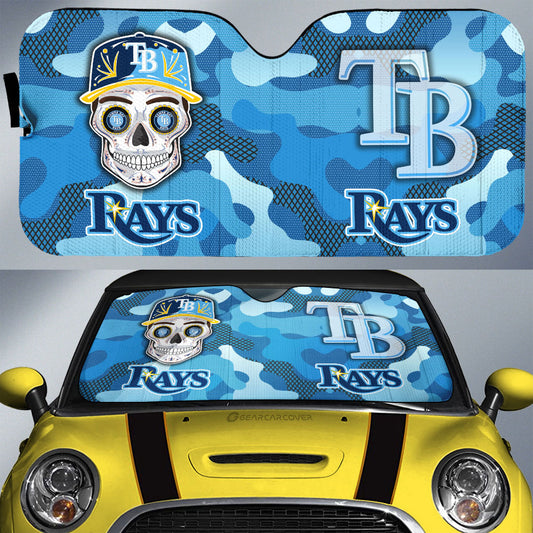 Tampa Bay Rays Car Sunshade Skull Theme Collection - Gearcarcover - 1