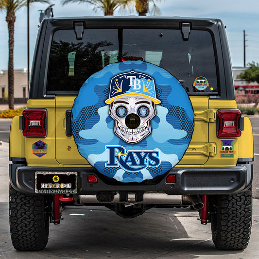 Tampa Bay Rays Spare Tire Covers Camera Hole Skull Theme Collection - Gearcarcover - 2