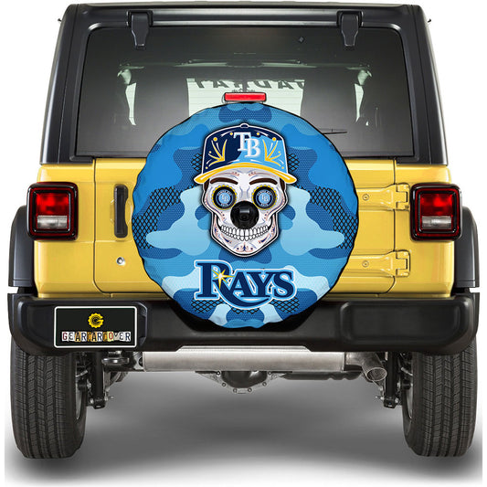 Tampa Bay Rays Spare Tire Covers Camera Hole Skull Theme Collection - Gearcarcover - 1