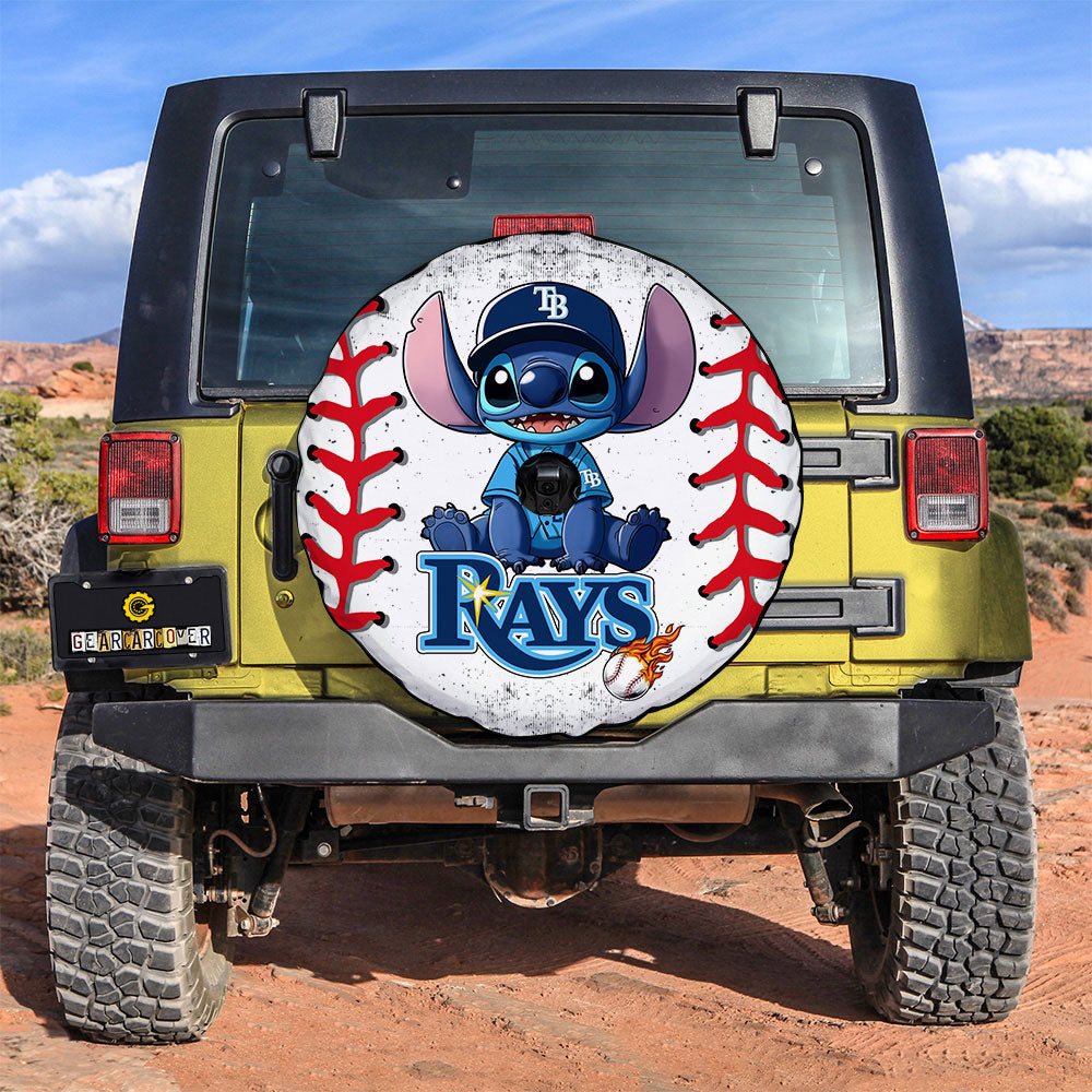 Tampa Bay Rays Spare Tire Covers Camera Hole Stitch Theme Collection - Gearcarcover - 3