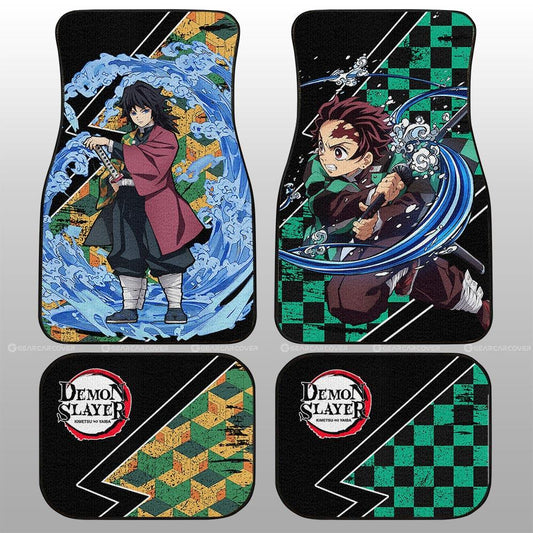 Tanjiro And Giyuu Car Floor Mats Custom Car Accessories - Gearcarcover - 1