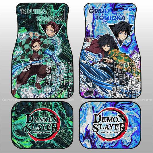 Tanjiro And Giyuu Car Floor Mats Custom Car Accessories - Gearcarcover - 1