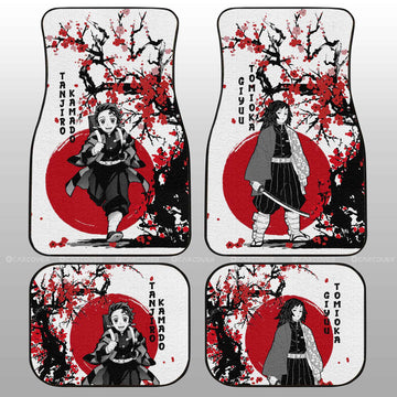 Tanjiro And Giyuu Car Floor Mats Custom Japan Style Car Interior Accessories - Gearcarcover - 1