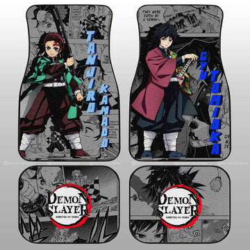 Tanjiro And Giyuu Car Floor Mats Custom Mix Mangas - Gearcarcover - 1