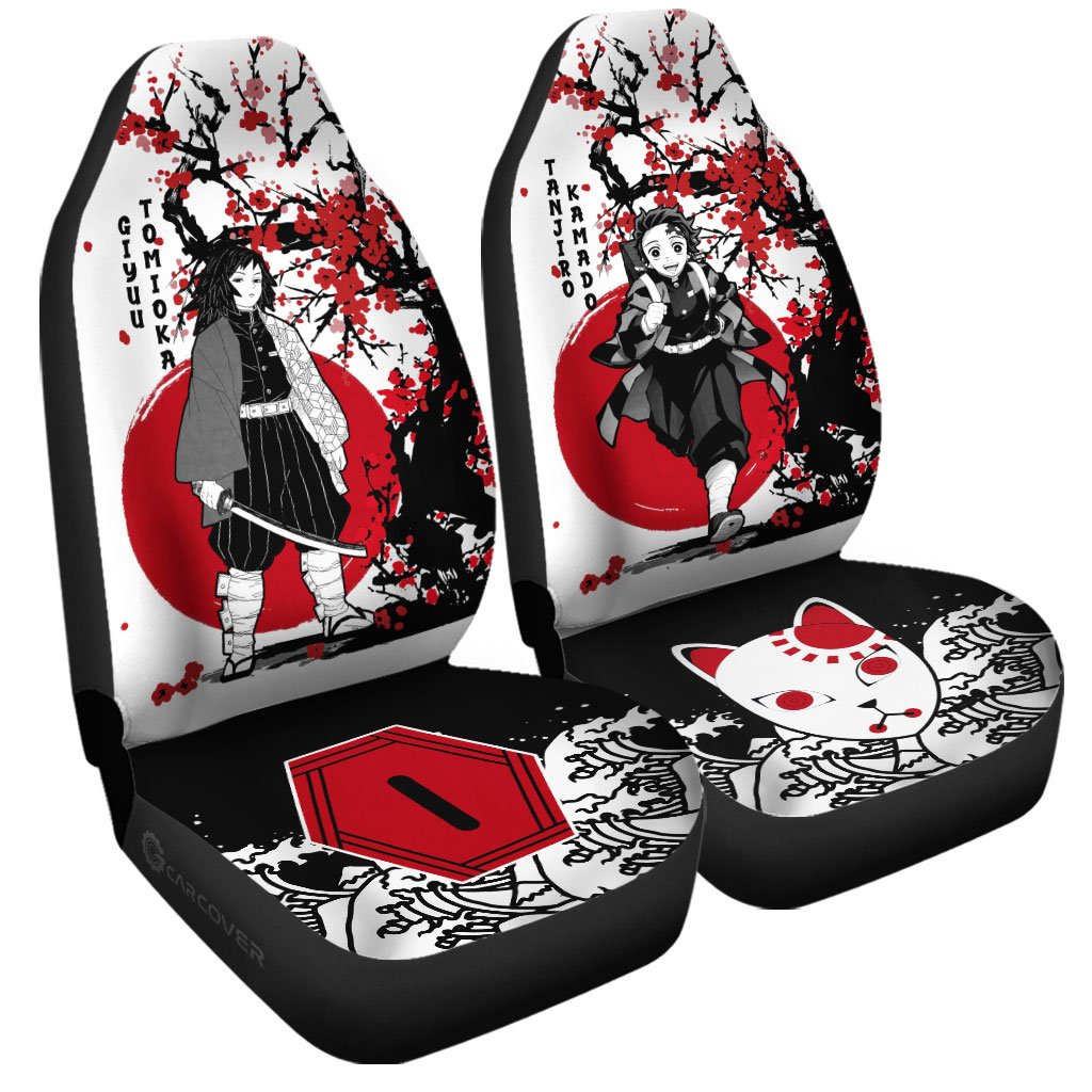 Tanjiro And Giyuu Car Seat Covers Custom Japan Style Car Interior Accessories - Gearcarcover - 3