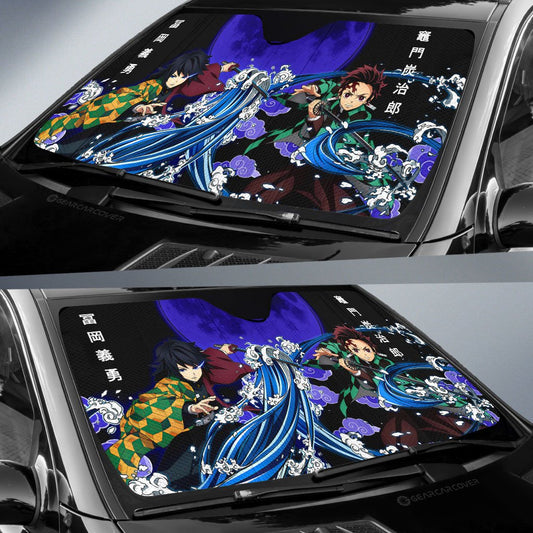 Tanjiro And Giyuu Car Sunshade Custom Car Accessories - Gearcarcover - 2